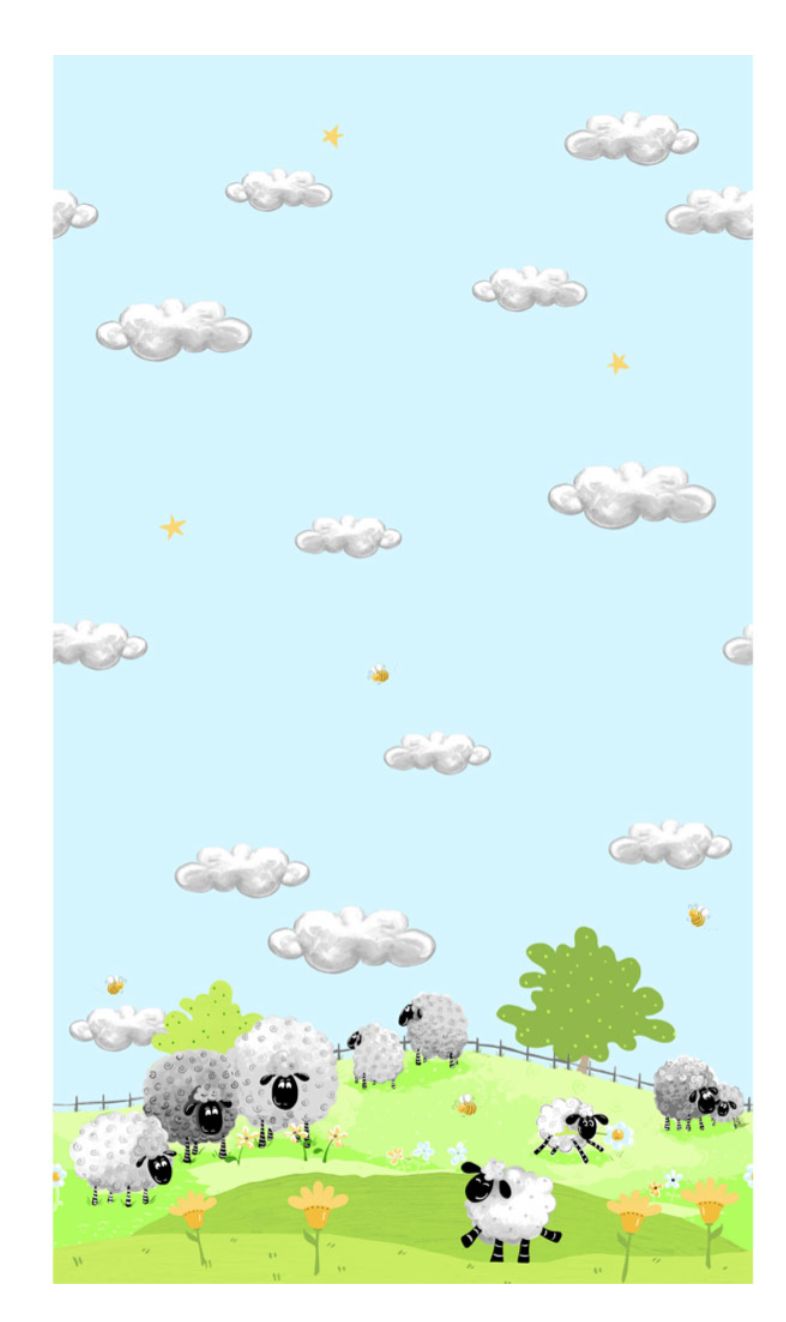 Lewe the Ewe Border in Light Blue, Susybee