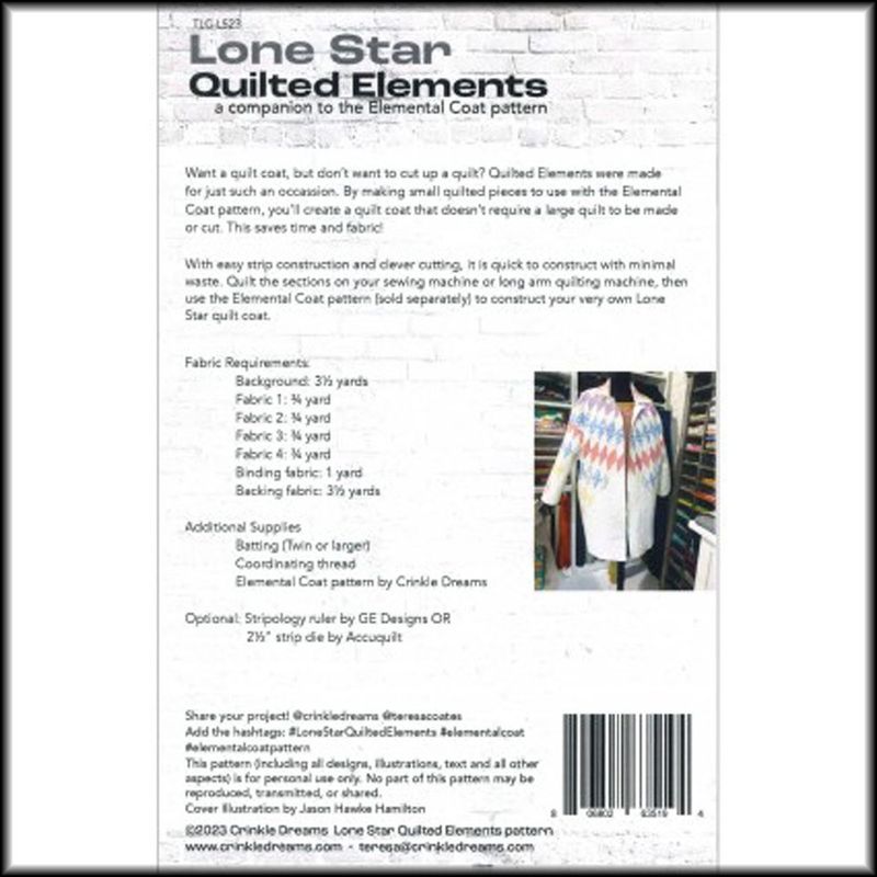 Wild Friends Quilted Elements Elemental Coat Pattern Expansion, Lone Star Quilted Elements