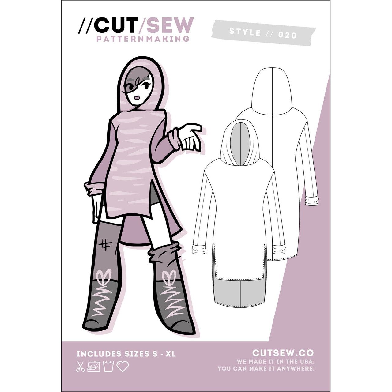 Tunic + Hood Pattern, Cut / Sew Patternmaking