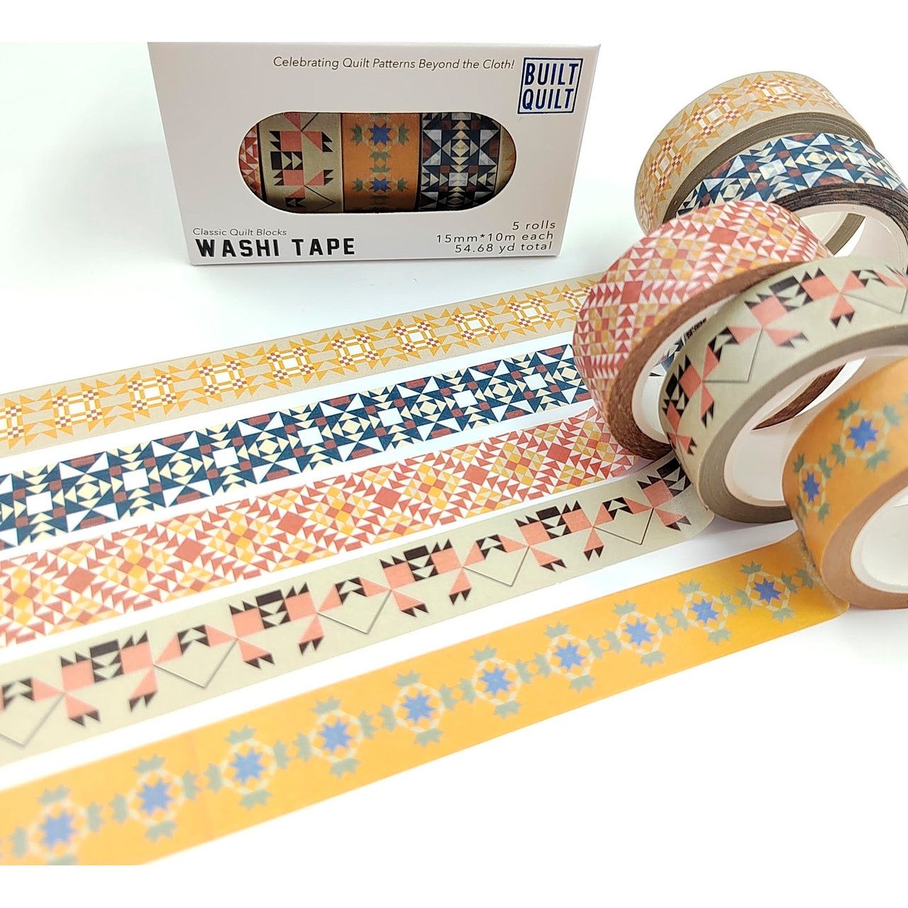 Classic Quilt Block Washi Tape, Set of 5