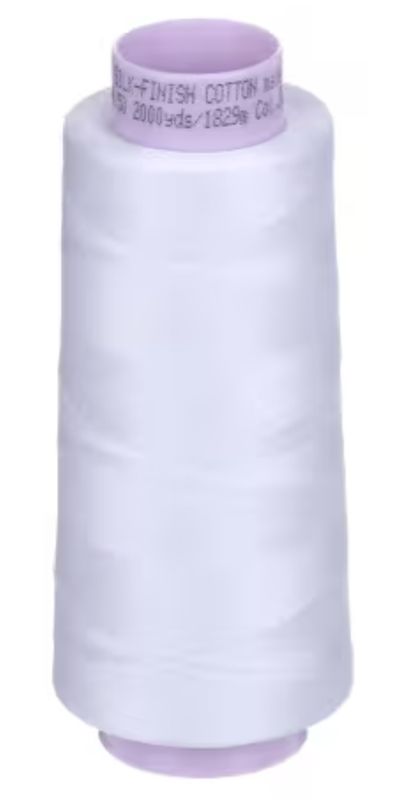 White, Silk Finish 50wt Cotton Thread 2000yd, Cone