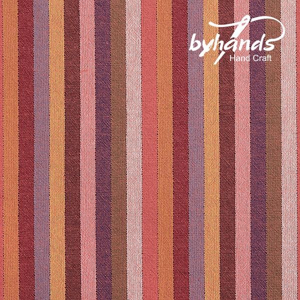 Yarn Dyed Cotton Skinny Stripe Pink and Purple Light, ByHandsKorea