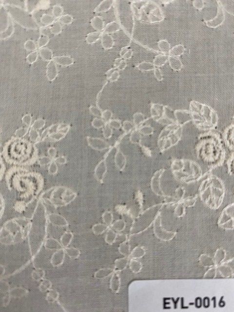 Emboridered Cotton, Rosettes Off White, ByHandsKorea