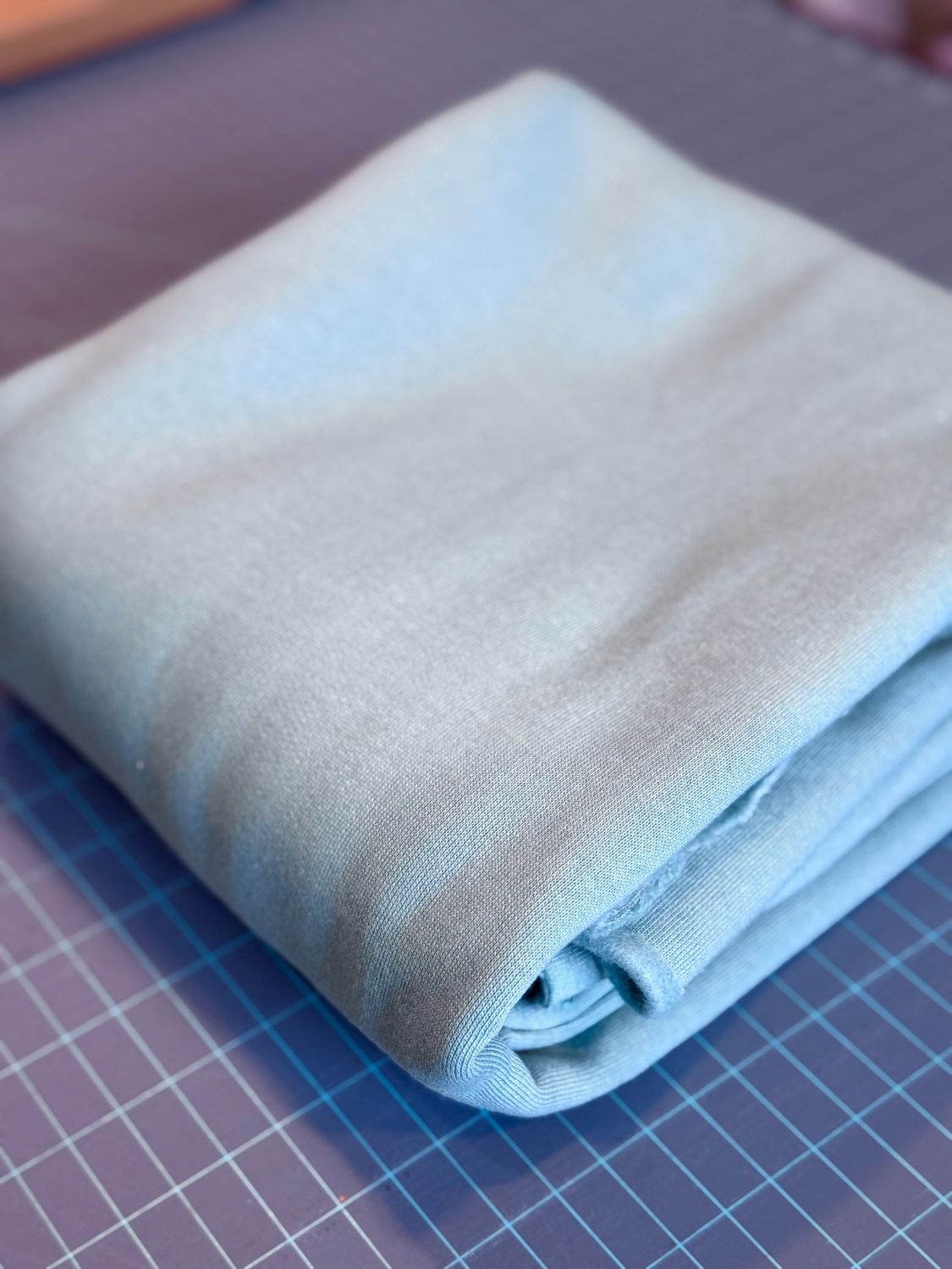 Organic Cotton Sweatshirt Fleece Mineral Green - 1 1/8 Yard Remnant