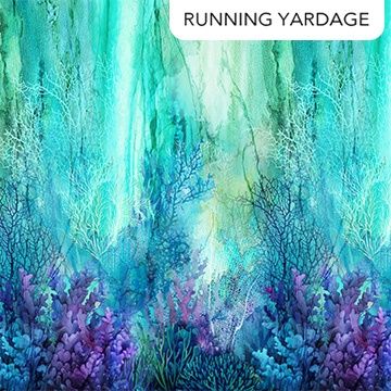 Coral Reef, Ombre Ocean Scene, Printed Cotton