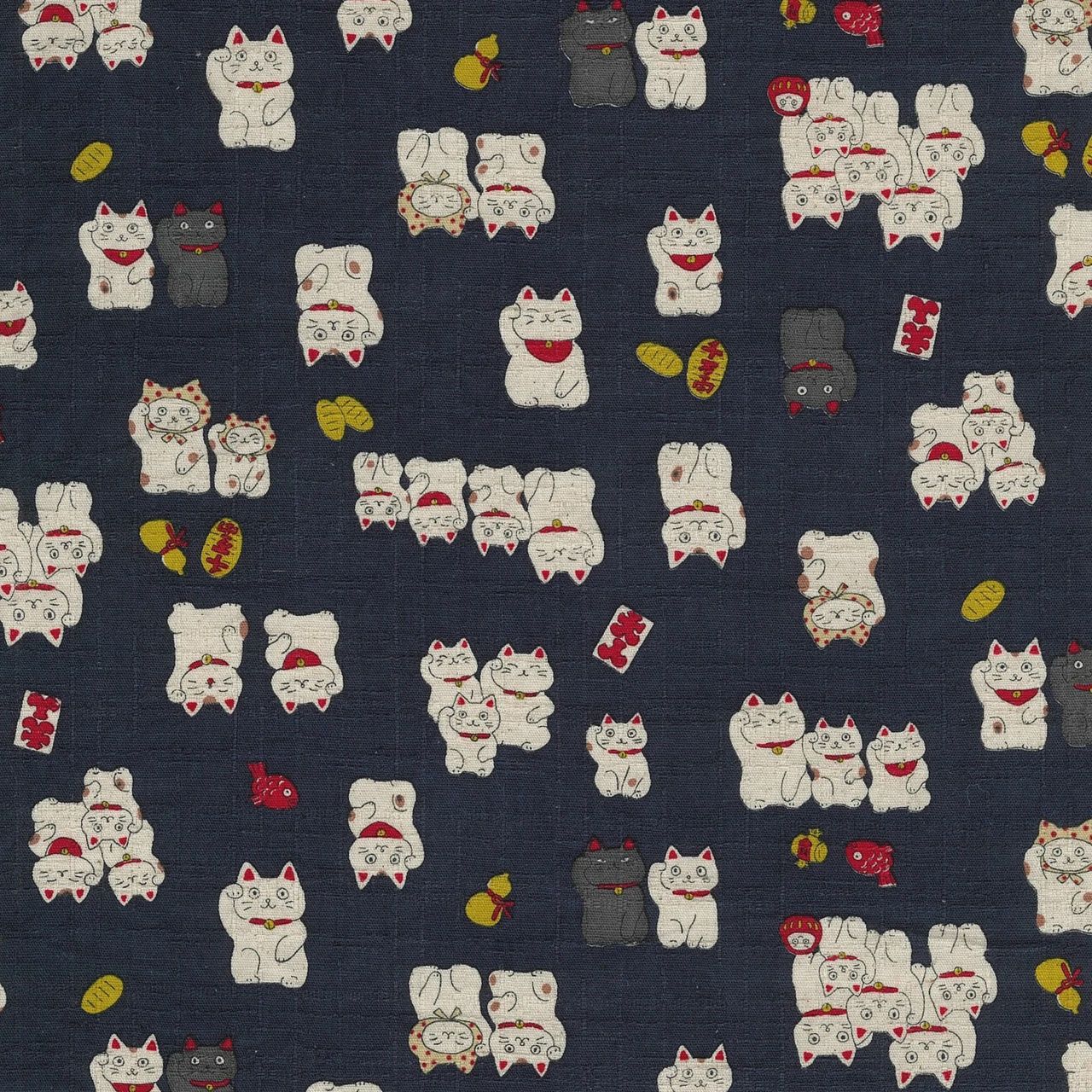 Happy Cats Cotton Shirting, Kokka, Japanese Import