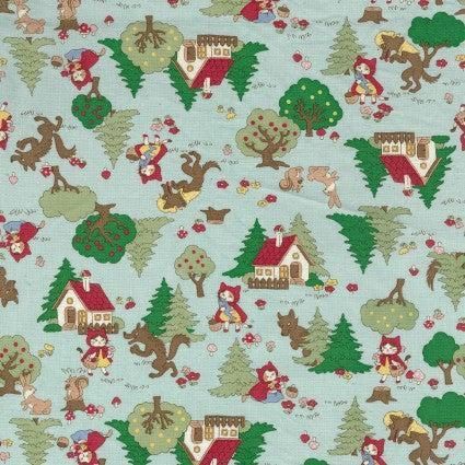 Chibi Petit Little Red Riding Hood Cotton Sheeting, Kokka, Japanese Import