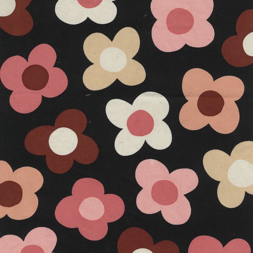 Retro Charm Flower Cotton Oxford, Kokka, Japanese Import