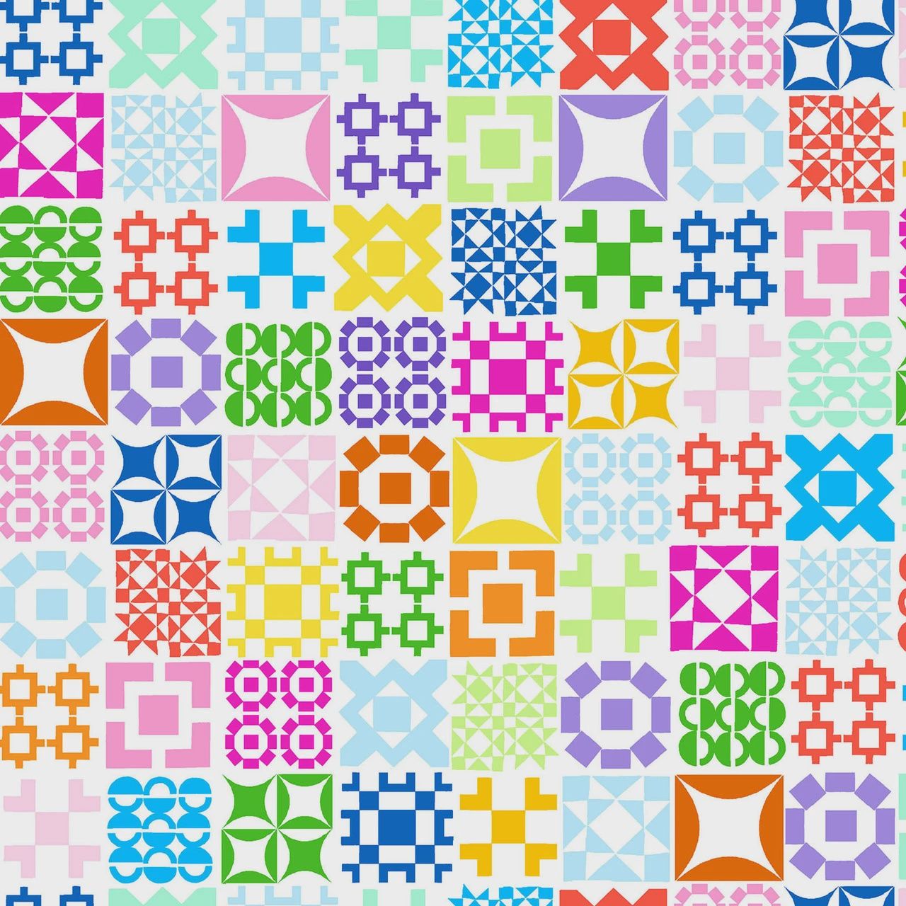 Colorblock Party Cotton Canvas, Sampler Tutti Frutti
