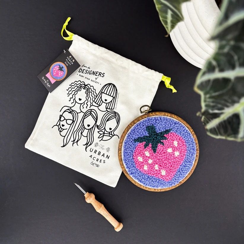 The Urban Acres - Strawberry by Kimberly Kight Punch Needle Round Kit