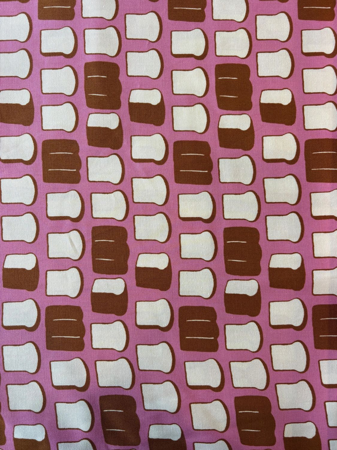 Bread on Pink, Printed Cotton Oxford, Japanese Import