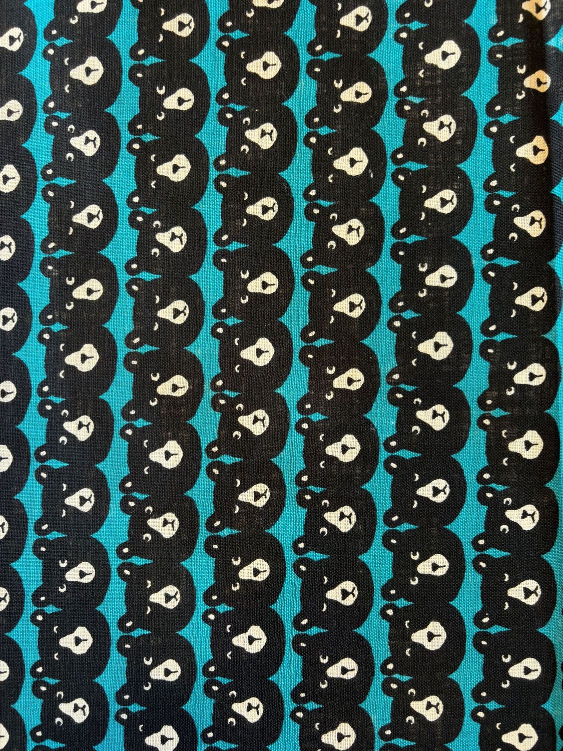 Bears on Teal, Printed Cotton Canvas, Japanese Import