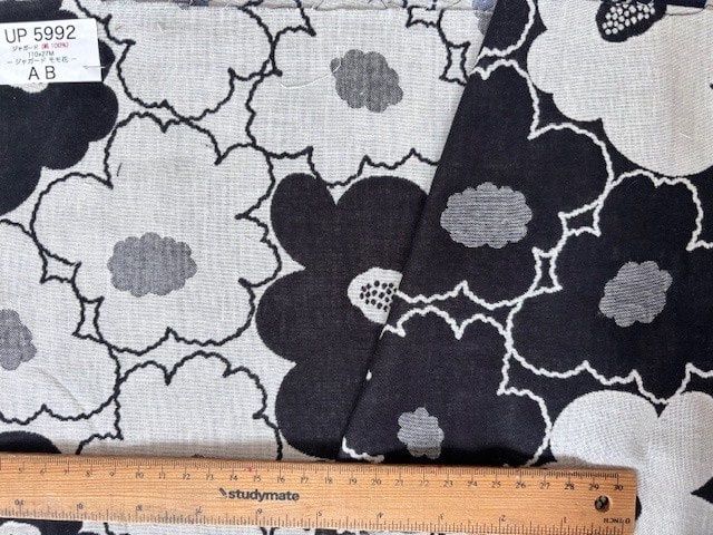 Large Floral Cotton Jacquard, Reversible, Japanese Import