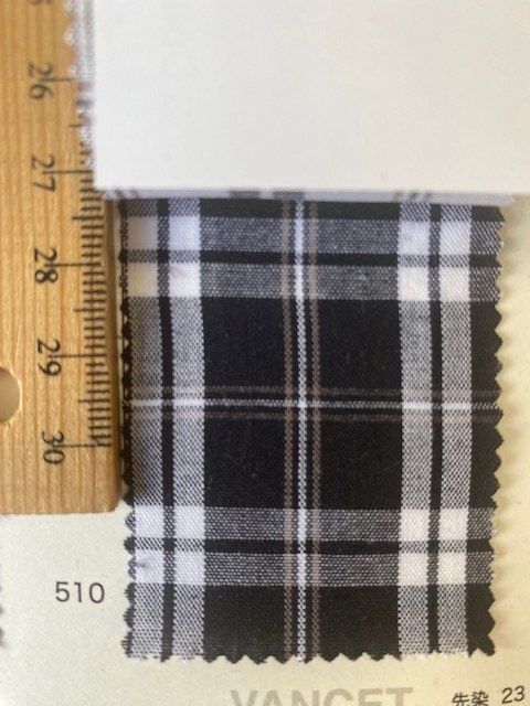 Black and White Plaid, Yarn Dyed Cotton Shirting / Broadcloth, Japanese Import