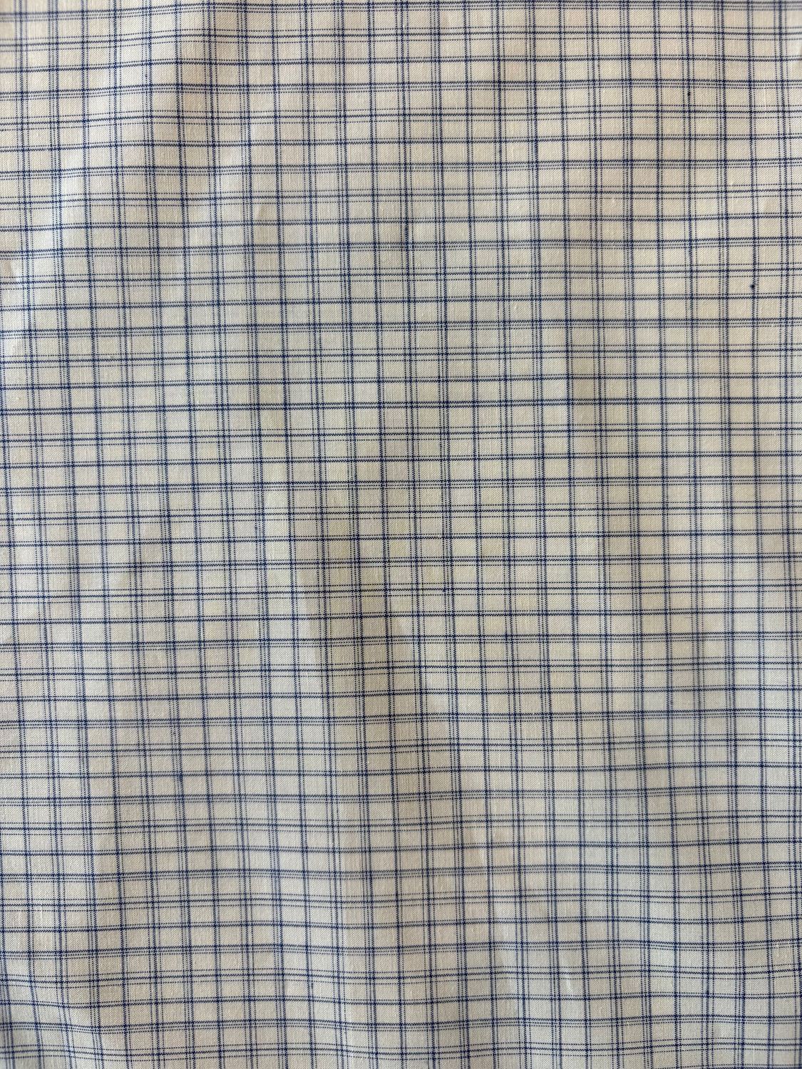 Blue and White Skinny Plaid, Yarn Dyed Cotton Linen Shirting, Japanese Import