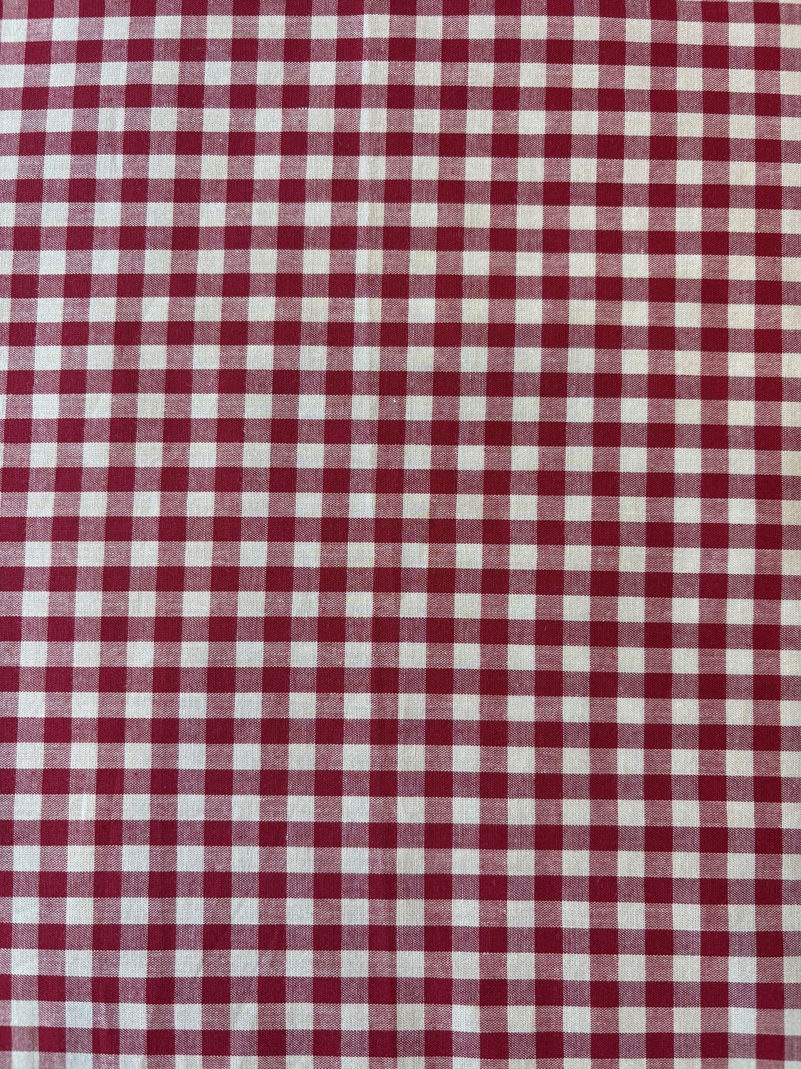 Red Gingham, Yarn Dyed Cotton Broadcloth, Japanese Import