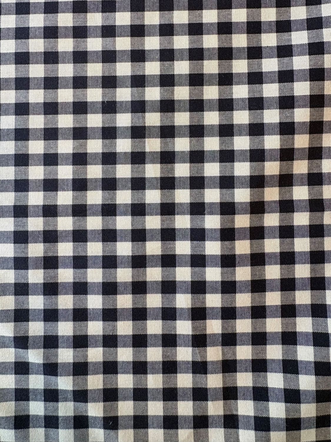 Navy Gingham, Yarn Dyed Cotton Broadcloth, Japanese Import