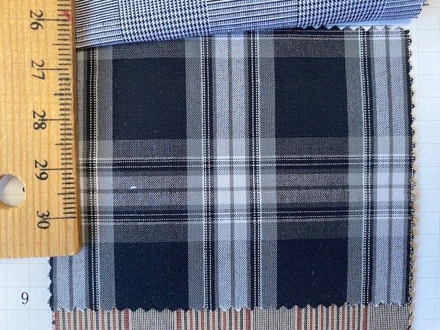 Black and White Plaid, Yarn Dyed Typewriter Cloth, Japanese Import