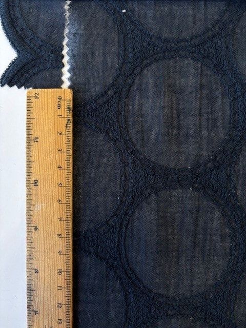 Circles with Scalloped Edge, Embroidered Cotton, Japanese Import
