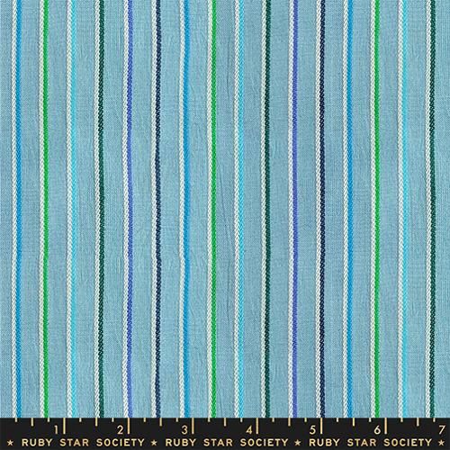 Sketch Stripe Twist Weave in Soft Blue, Warp and Weft Mystic Fable, Ruby Star Society