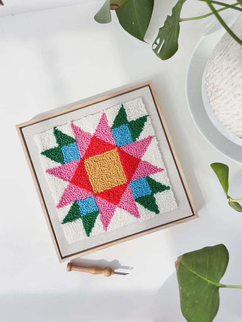 Urban Acres Rainbow Quilt Star Punch Needle Kit