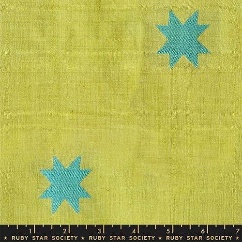 Quilt Star Woven in Pistachio, Warp and Weft Mystic Fable, Ruby Star Society