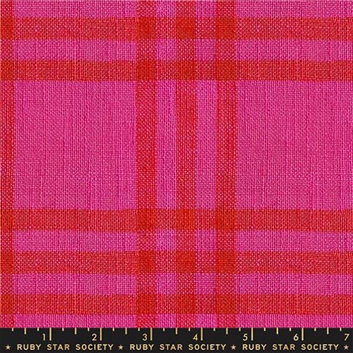Horizon Plaid Chore Coat Woven in Pink, Warp and Weft Mystic Fable, Ruby Star Society