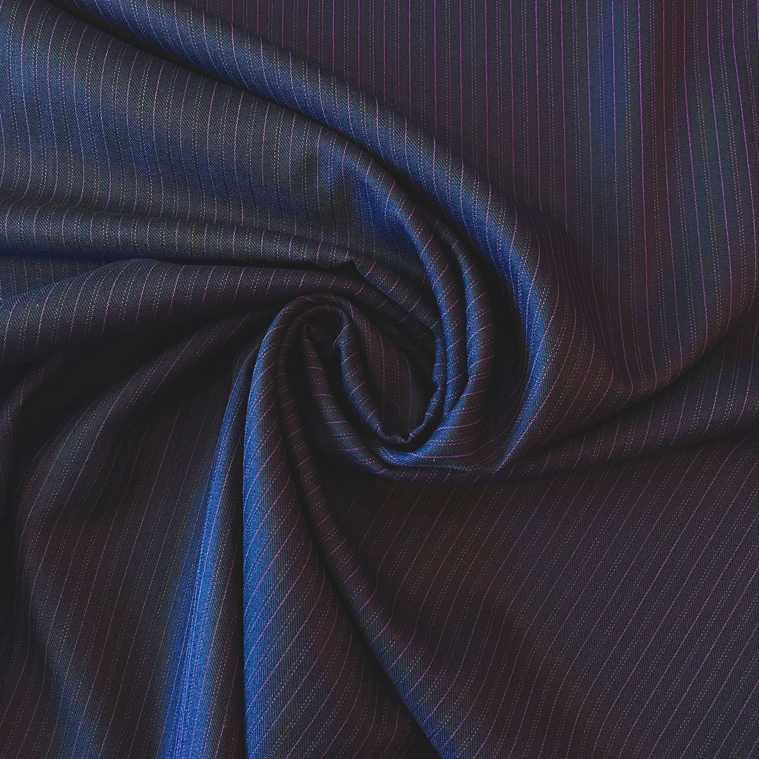 100% Wool Suiting (Assorted Colors and Patterns), Color and Design: Black and Pink Stripe Twill