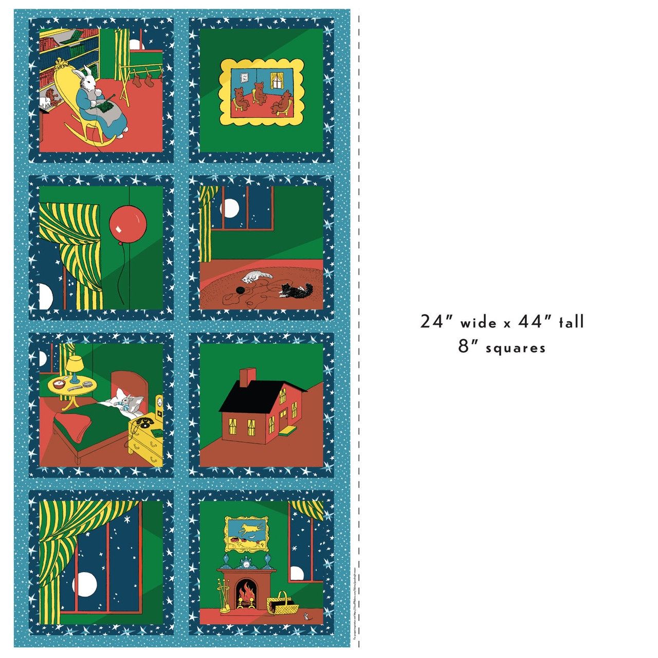 Goodnight Moon Panel 24", Organic Printed Cotton