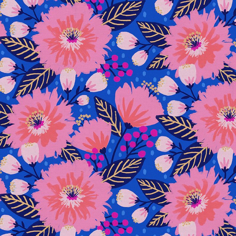 REMNANT 2.33 yds Vibrant Blooms Double Gauze
