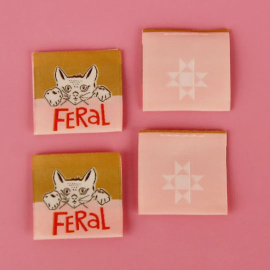 Feral Woven Labels, 4pk, Kati Cupcake