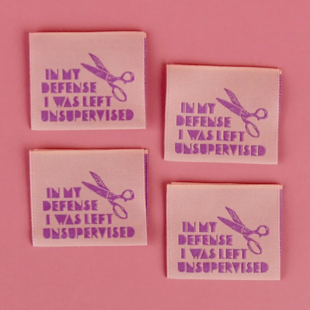 In My Defense Woven Labels, 4 pk, Kati Cupcake