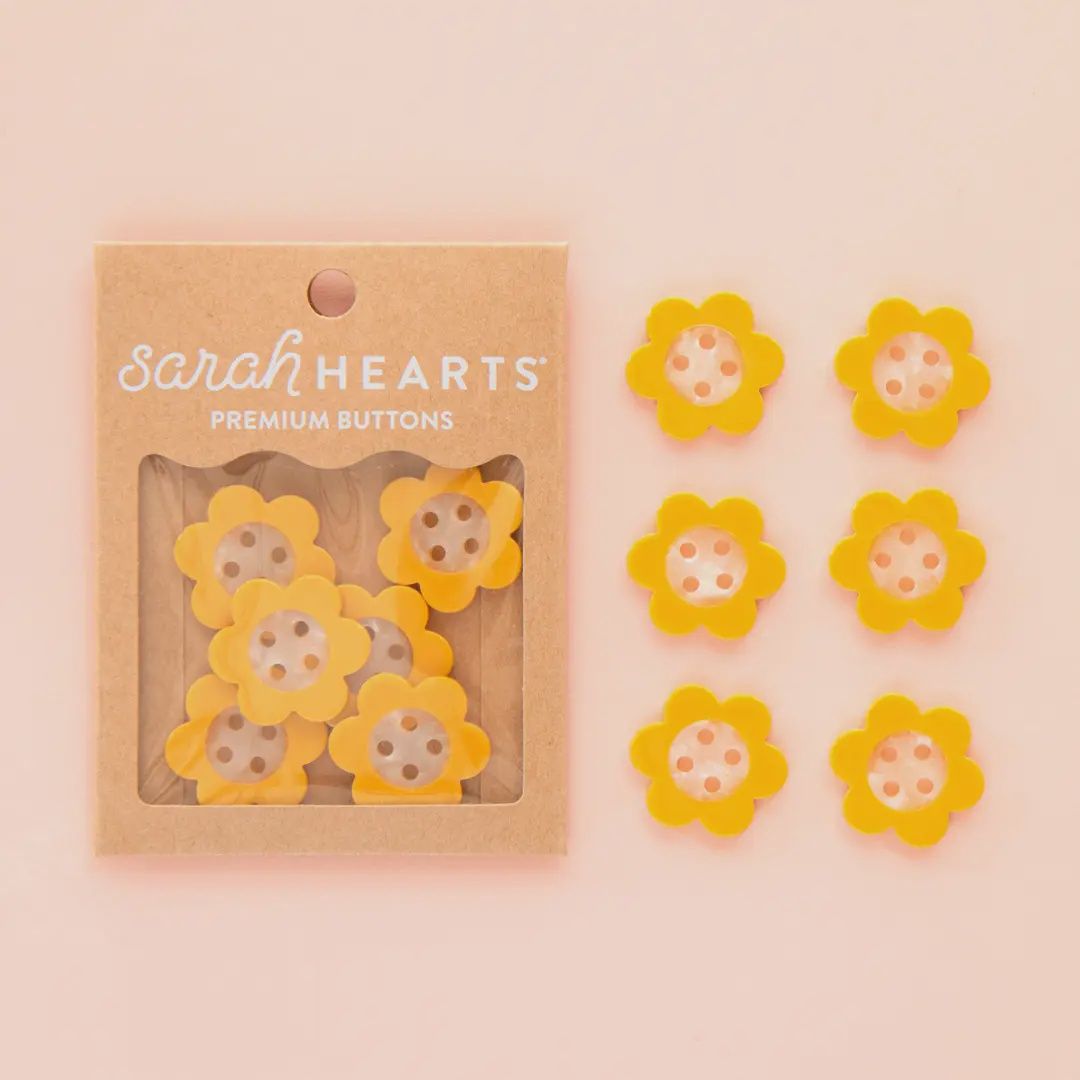 Yellow Daisy Buttons Large 1", 6pk