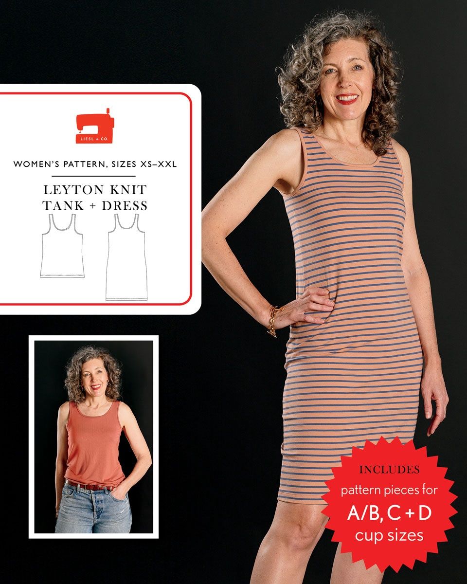 Leyton Knit Tank and Dress Pattern, Liesl + Co