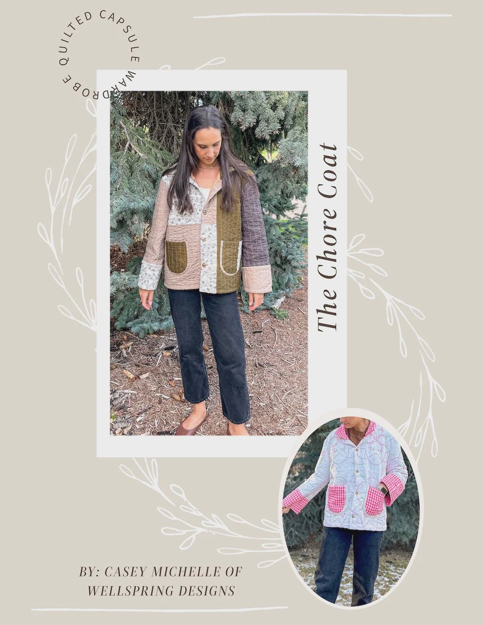 Quilted Chore Coat Pattern, Wellspring Designs