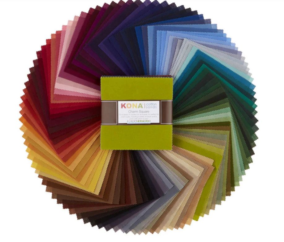 Kona Solid Charm Packs (assorted styles), 5" squares, Color: Dusty