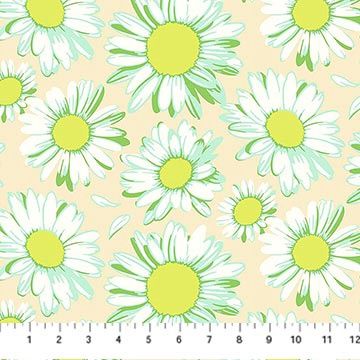 Sunshine Daisies in Ivory Printed Cotton, Daisy Crush