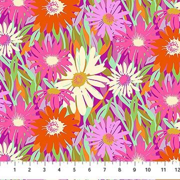 Unchained in Violet Printed Cotton, Daisy Crush
