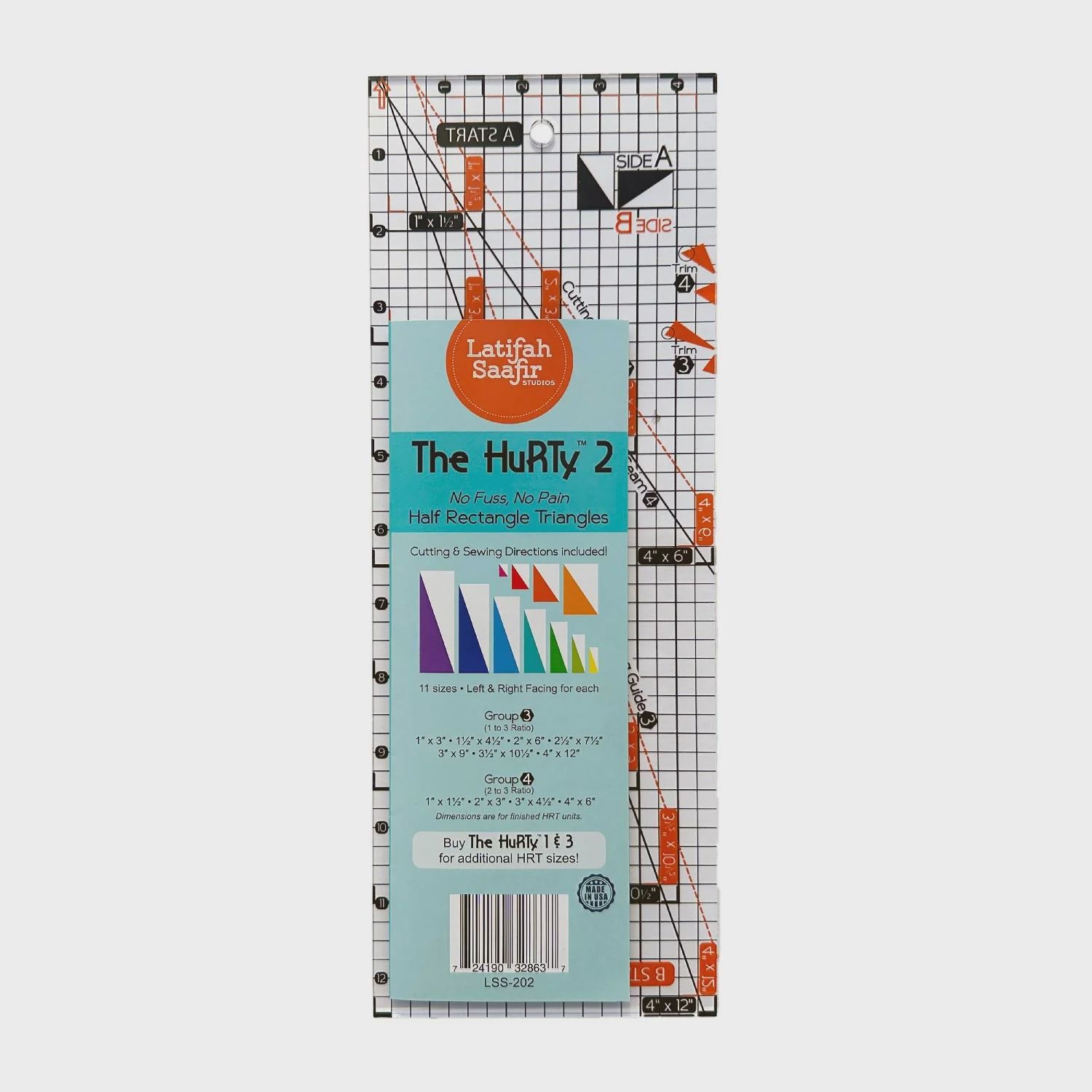 The HuRTy™ 2 - Half Rectangle Triangle Ruler (Ratios 1:3 and 2:3)