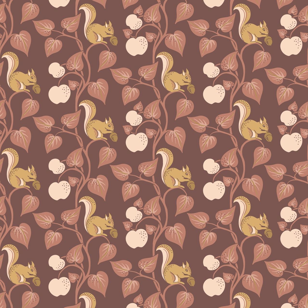 Acorn Gathering Organic Printed Cotton, Orchard Season, Cloud9