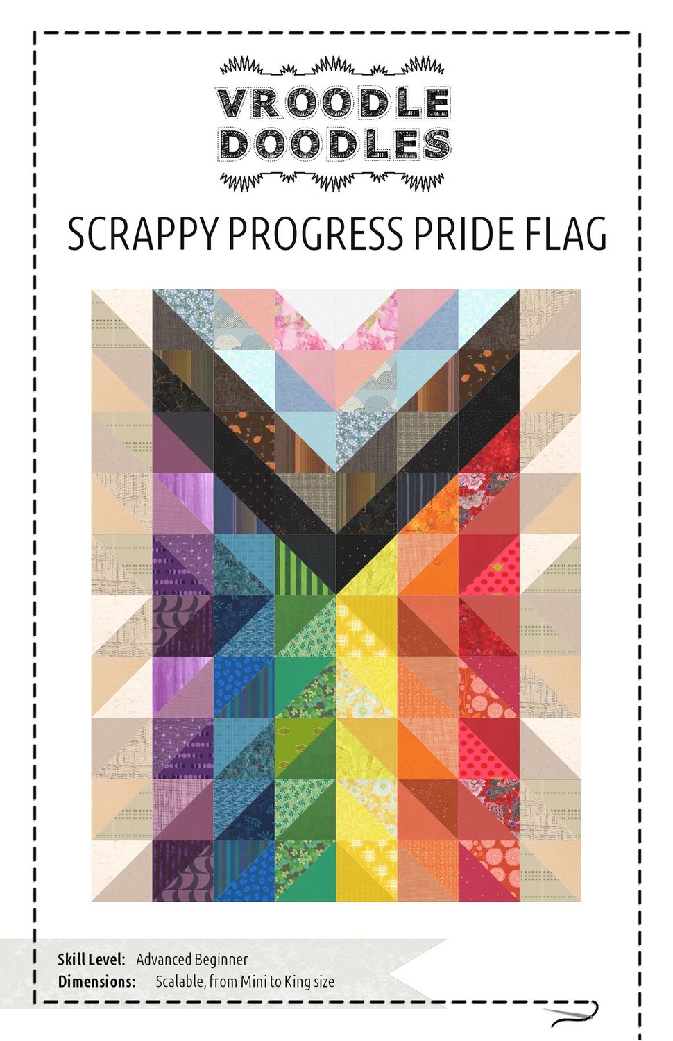 Scrappy Progress Pride Flag Pattern - Vroodle Doodles
