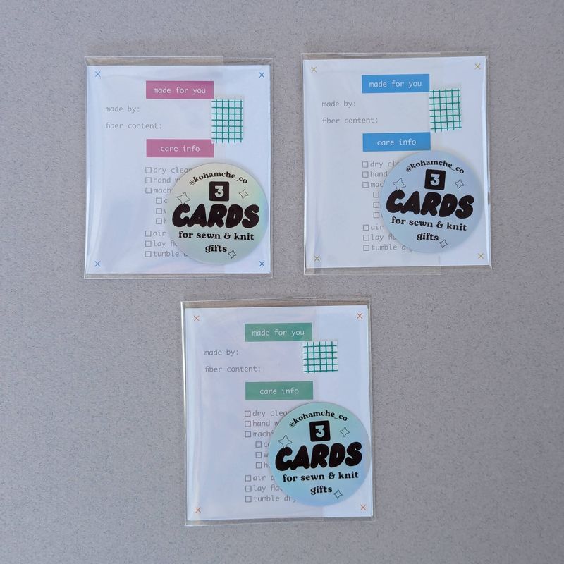 Gift Tags with Care Instructions for Knit &amp; Sewn Gifts
