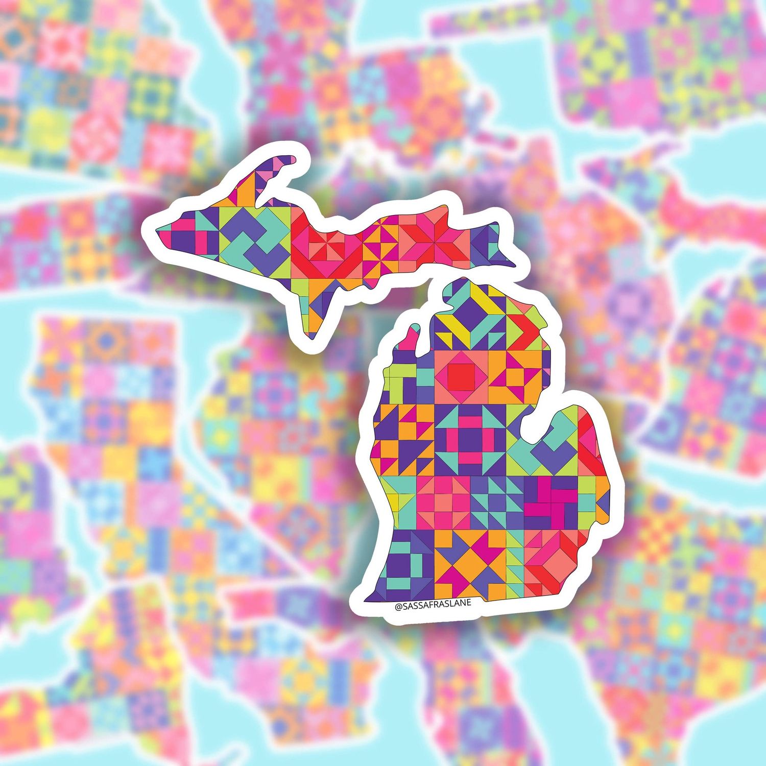 Michigan State Quilt Sticker