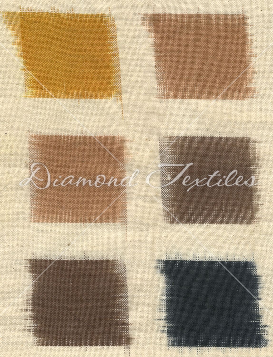 Ikat Squares Grey Brown Gold  Multi, Diamond Textiles