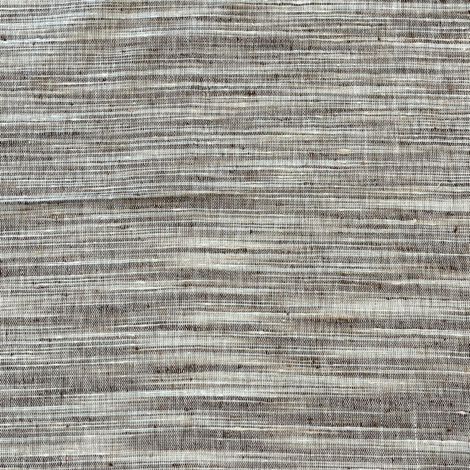 Imported Indian Yarn Dyed Cotton (Assorted Styles), Shirt Weight, Style: Brown Natural Weave Stripe