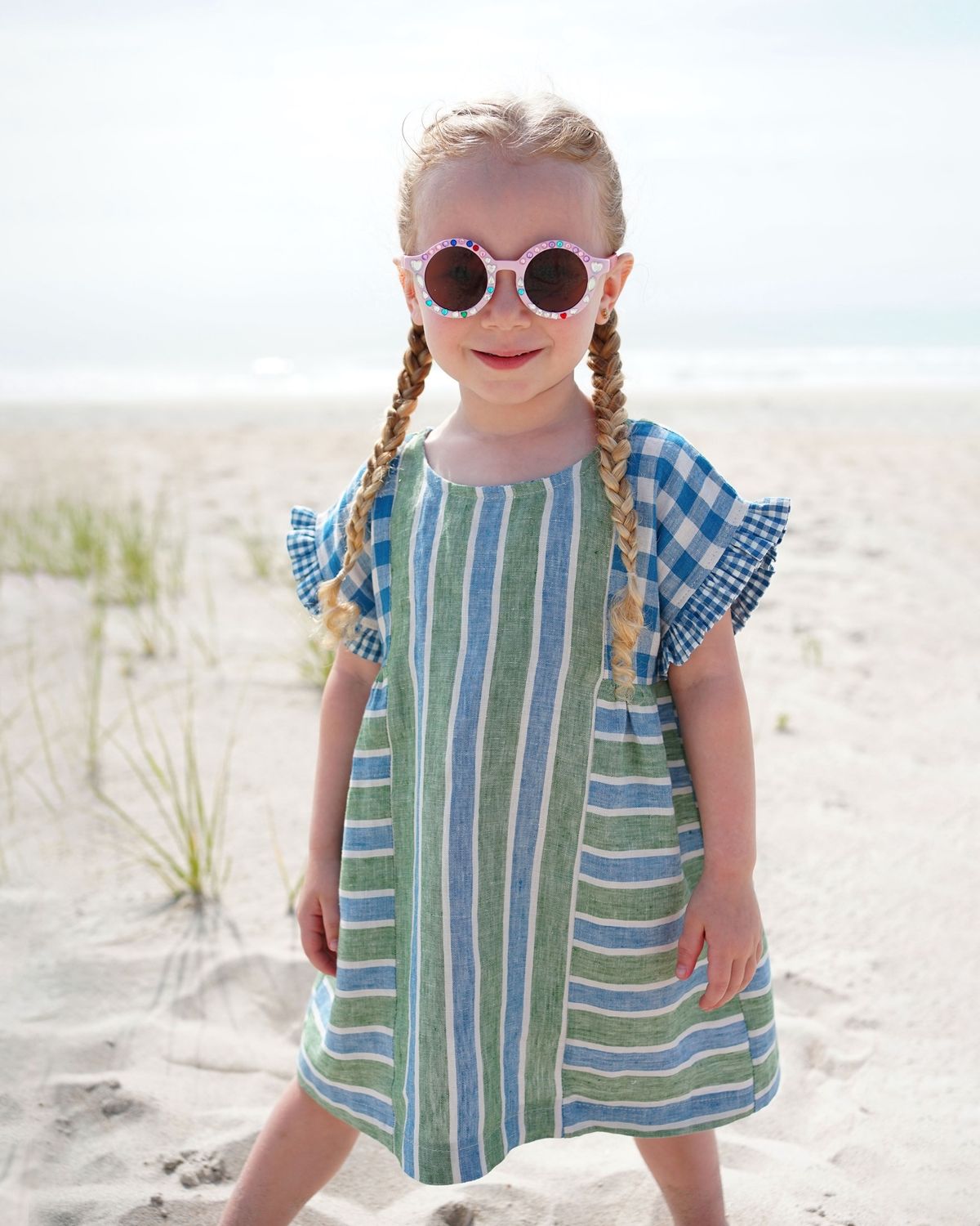 Kids Collage Gather Dress PDF Pattern by Matchy Matchy