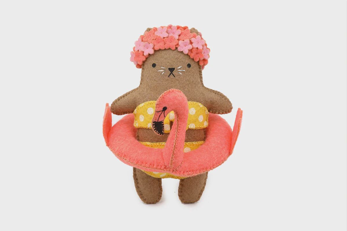 Flamingo Cat Felt Doll Kit