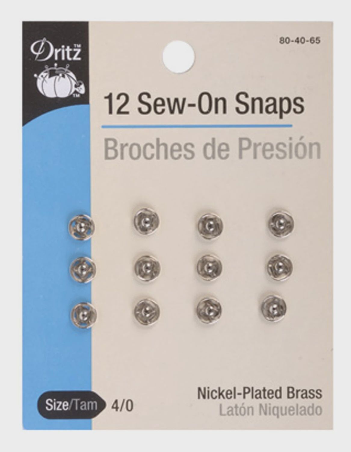 Snap Sew-On Size 4/0 Nickel (assorted quantities), Color: Nickel 12 pk