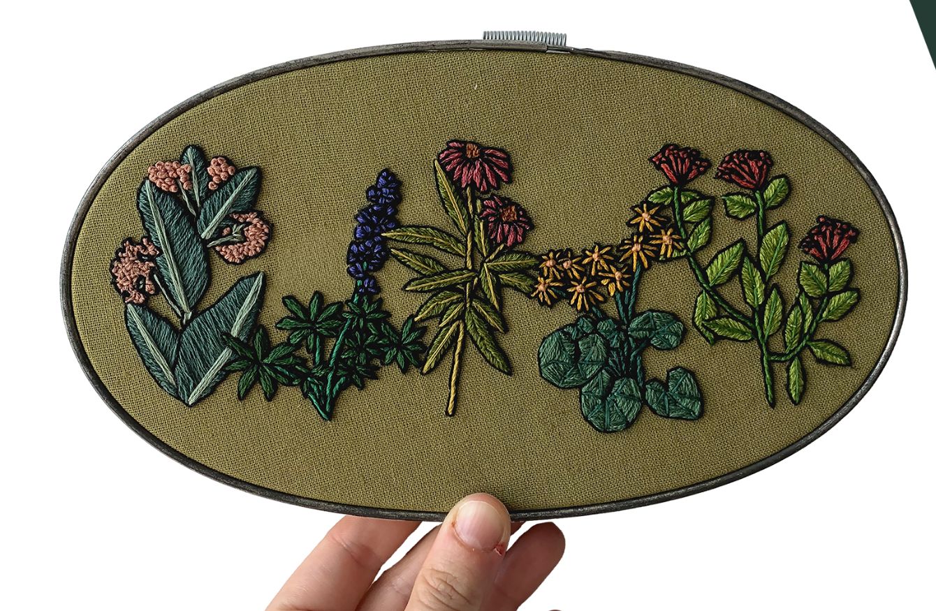 Summer Wildflowers Washable Embroidery Transfer, Peel. Stick. Stitch.