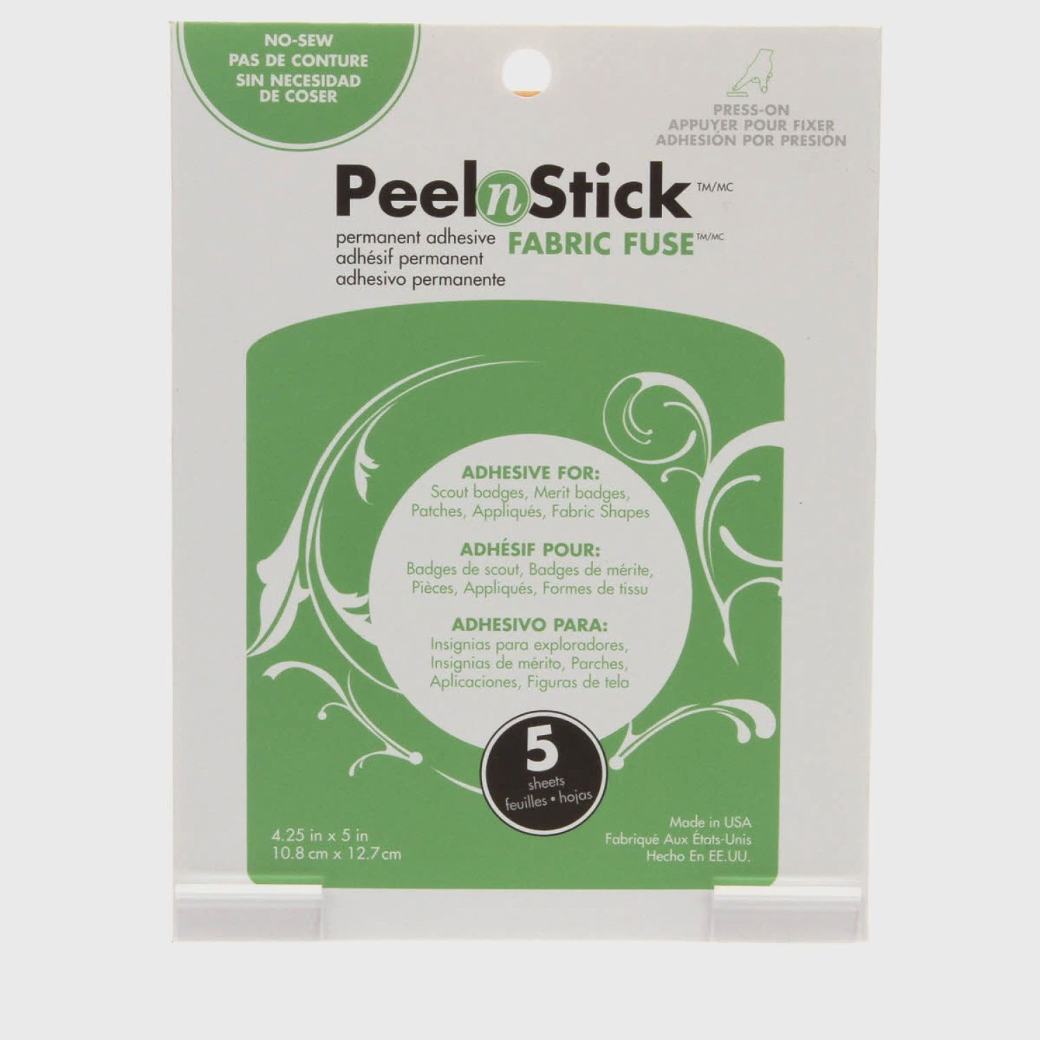 Fabric Fuse Peel N Stick, 4 1/4in x 5in Sheet, 5ct